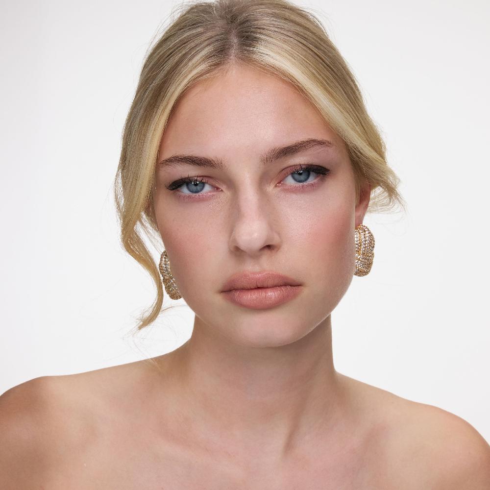 Self Portrait Gold Crystal Knot Earrings JEWELLERY