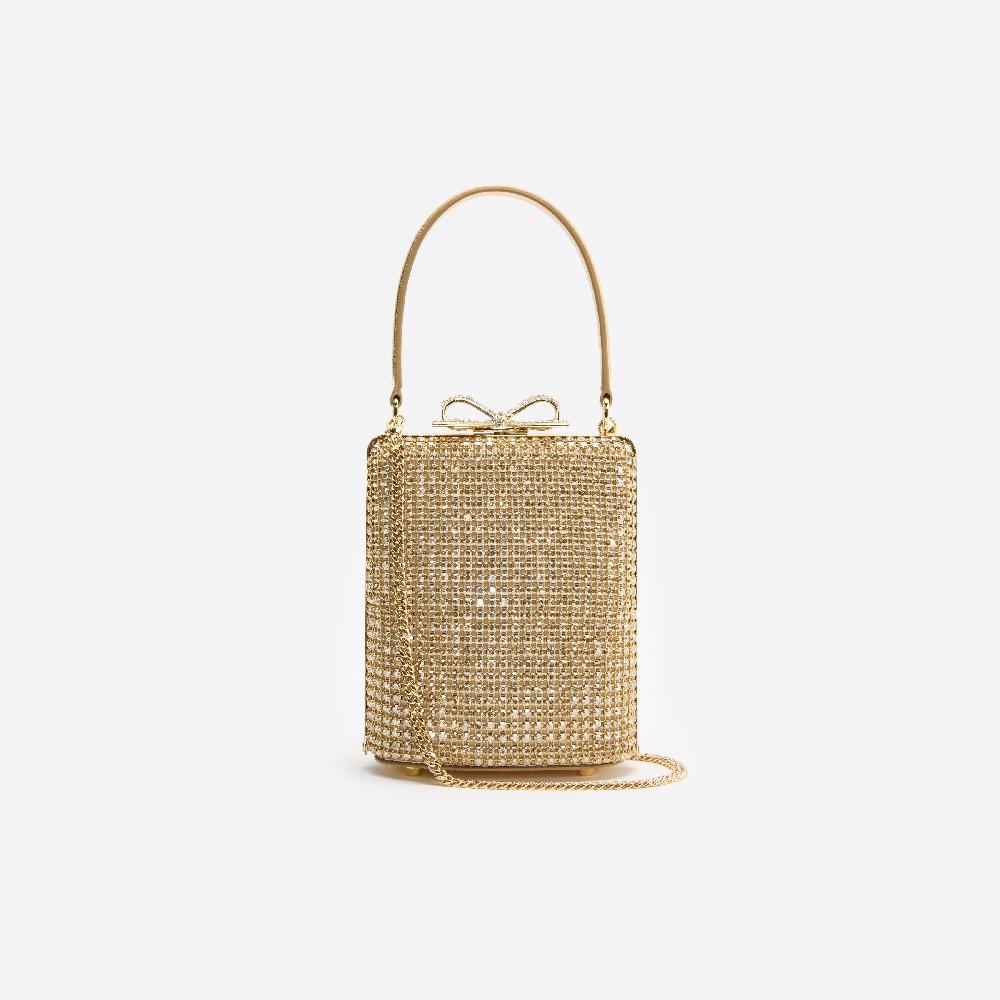 Self Portrait Gold Crystal Mini Bag BAGS