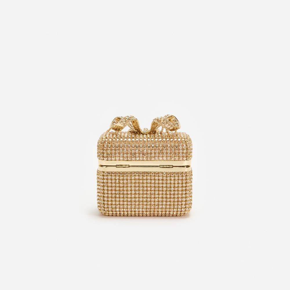 Self Portrait Gold Crystal Vanity Case BAGS