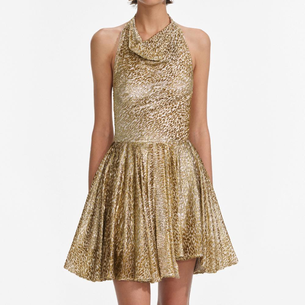 Self Portrait Gold Fil Coupe Mini Dress CLOTHING