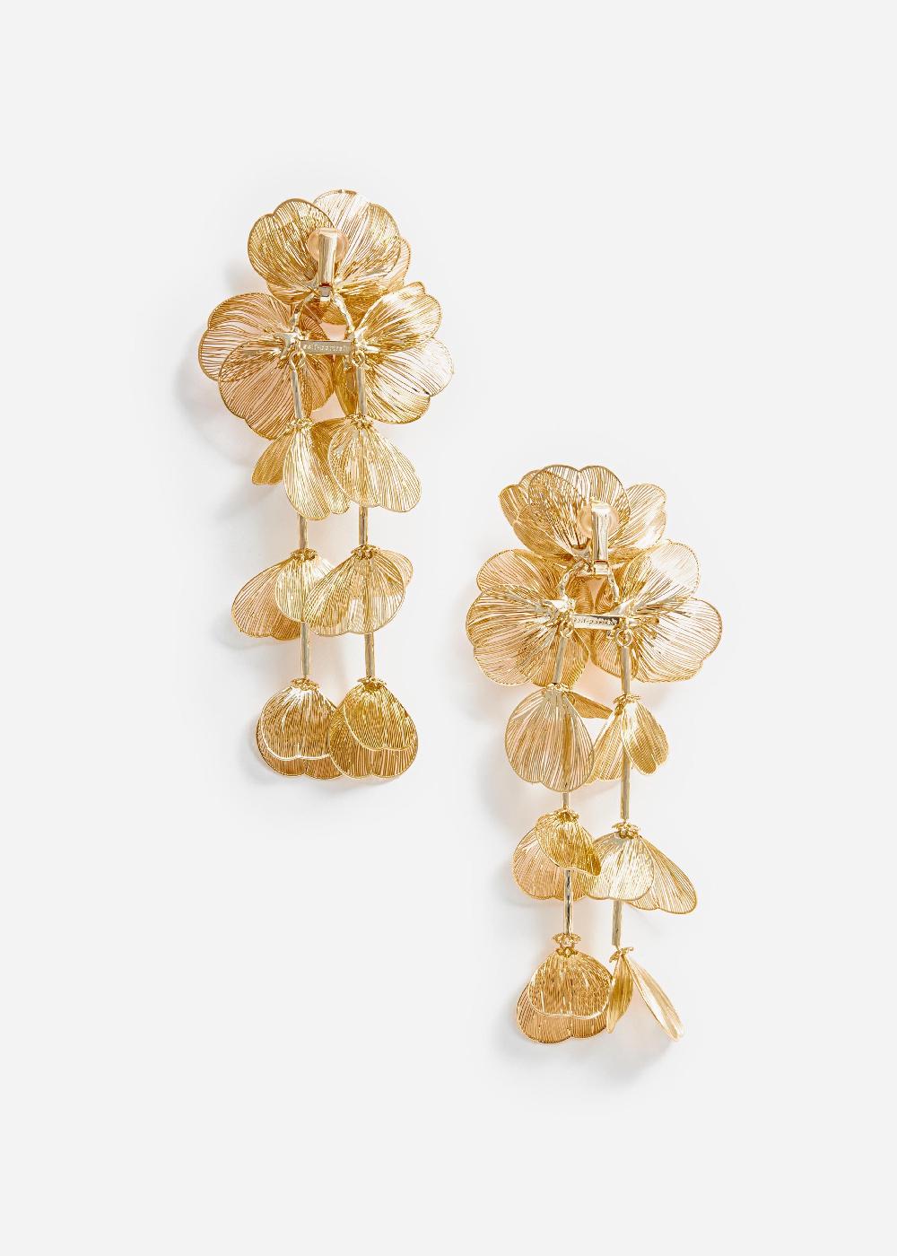 Self Portrait Gold Floral Earrings JEWELLERY