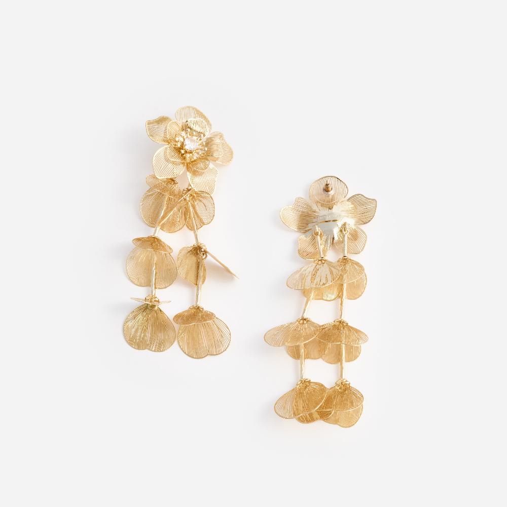 Self Portrait Gold Flower Earrings JEWELLERY