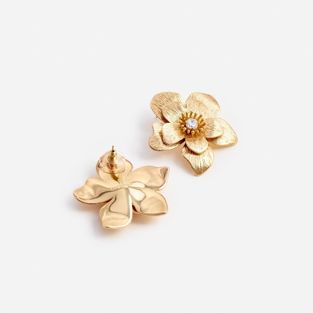 Self Portrait Gold Flower Earrings JEWELLERY