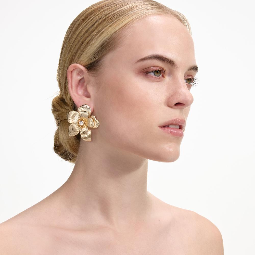 Self Portrait Gold Flower Earrings JEWELLERY