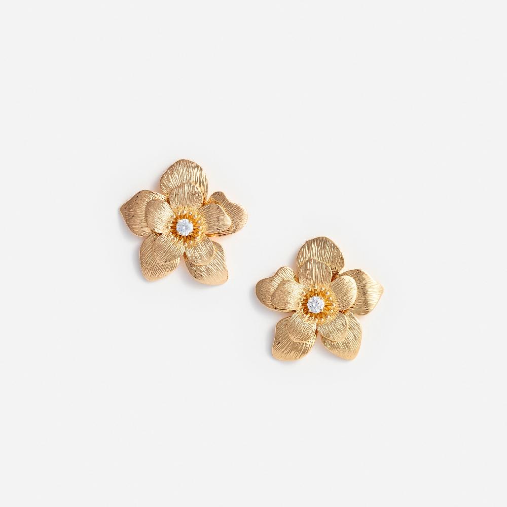 self portrait Gold Flower Earrings JEWELLERY