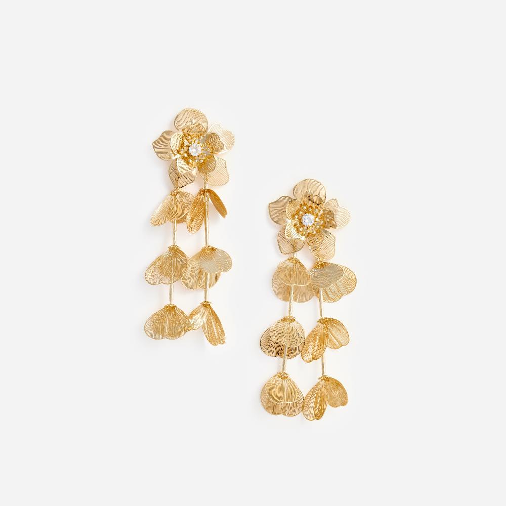 self portrait Gold Flower Earrings JEWELLERY
