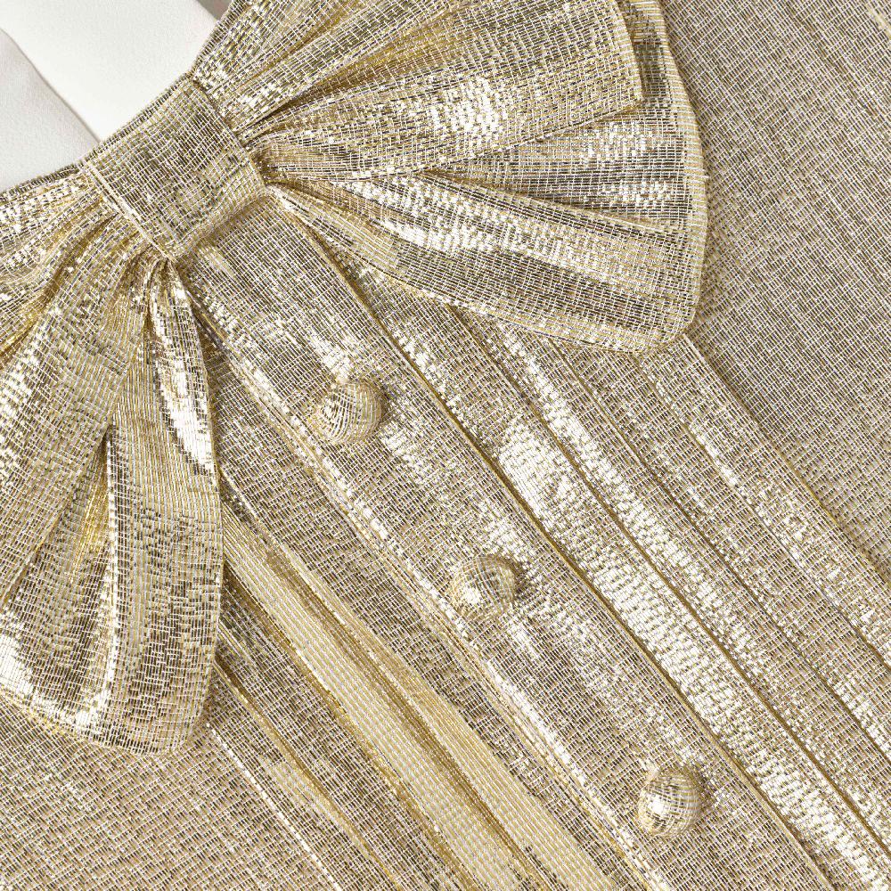 Self Portrait Gold Metallic Sleeveless Dress KIDS