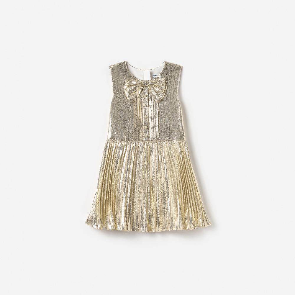 self portrait Gold Metallic Sleeveless Dress KIDS