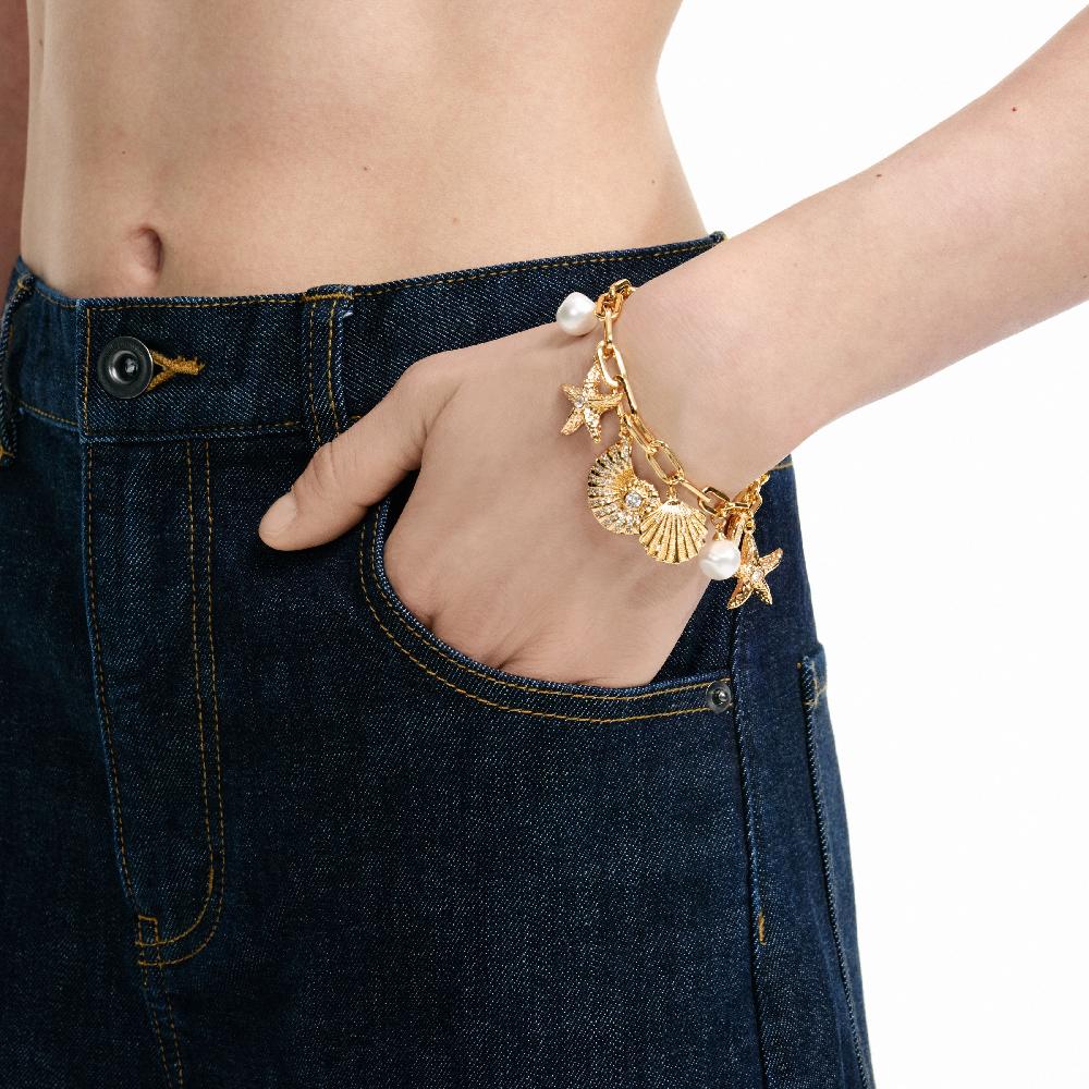 Self Portrait Gold Multi Charm Bracelet JEWELLERY