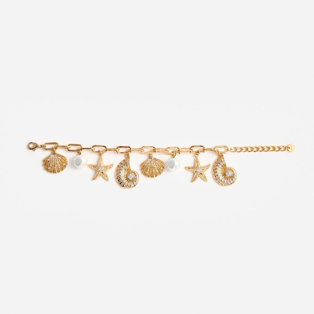 Self Portrait Gold Multi Charm Bracelet JEWELLERY