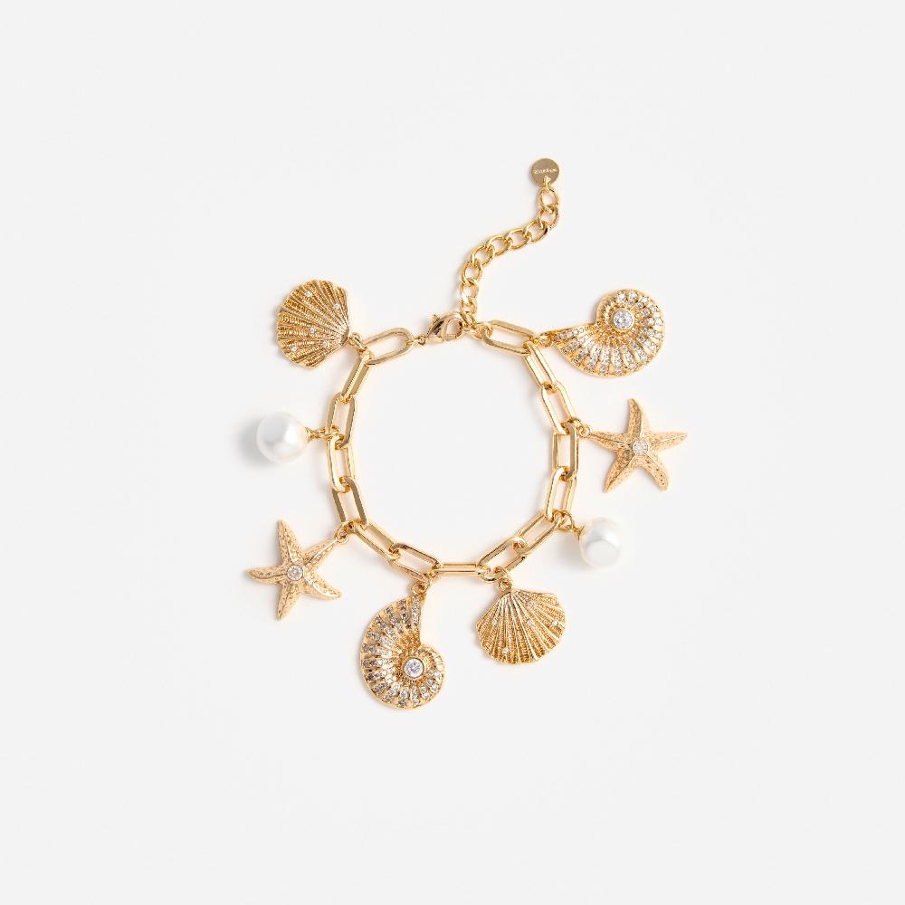 self portrait Gold Multi Charm Bracelet JEWELLERY