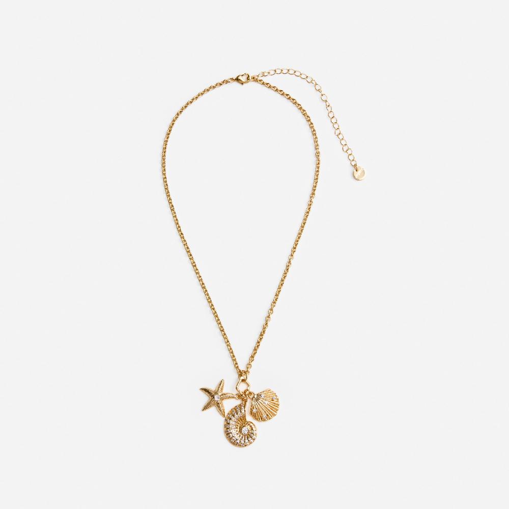 self portrait Gold Multi Charm Necklace JEWELLERY