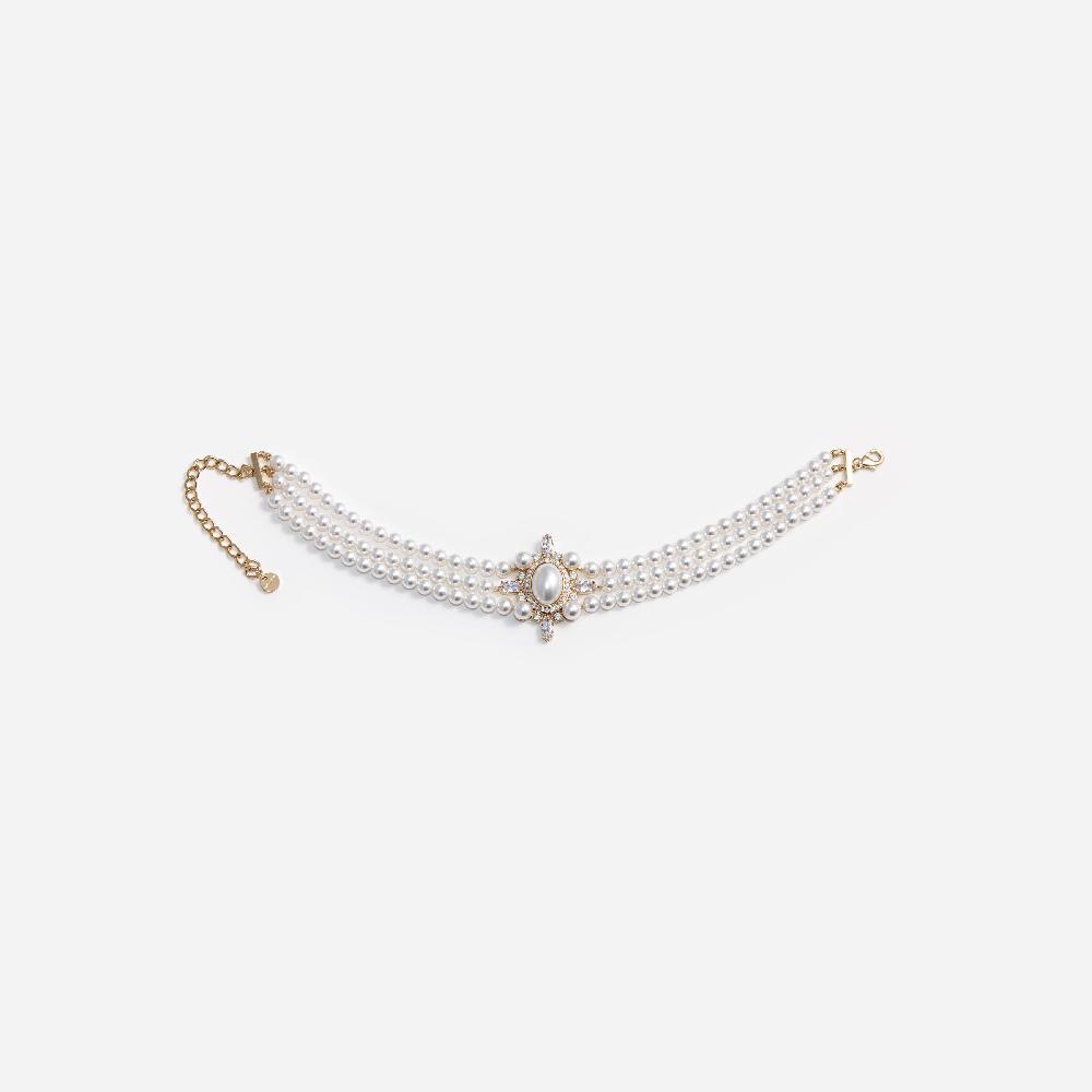 self portrait Gold Pearl Choker JEWELLERY