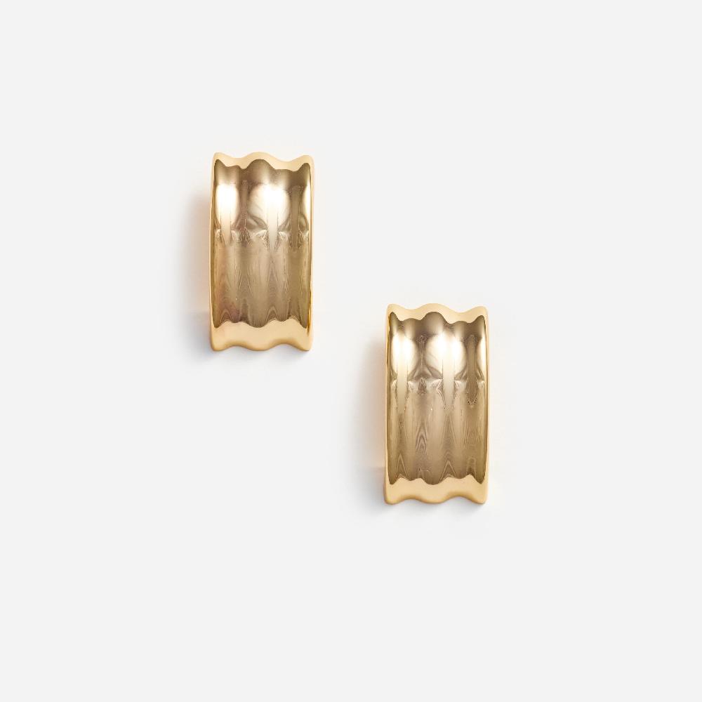 self portrait Gold Ridged Earrings JEWELLERY