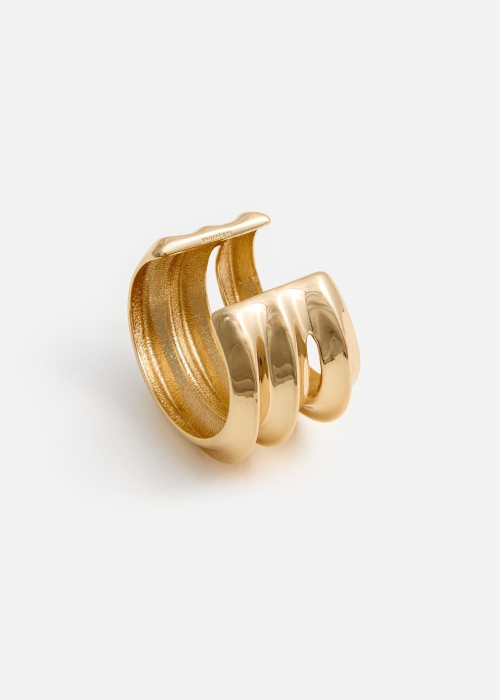 Self Portrait Gold Sculpted Cuff JEWELLERY