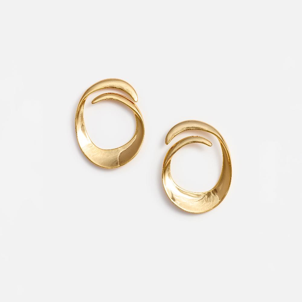 self portrait Gold Swirl Earrings JEWELLERY