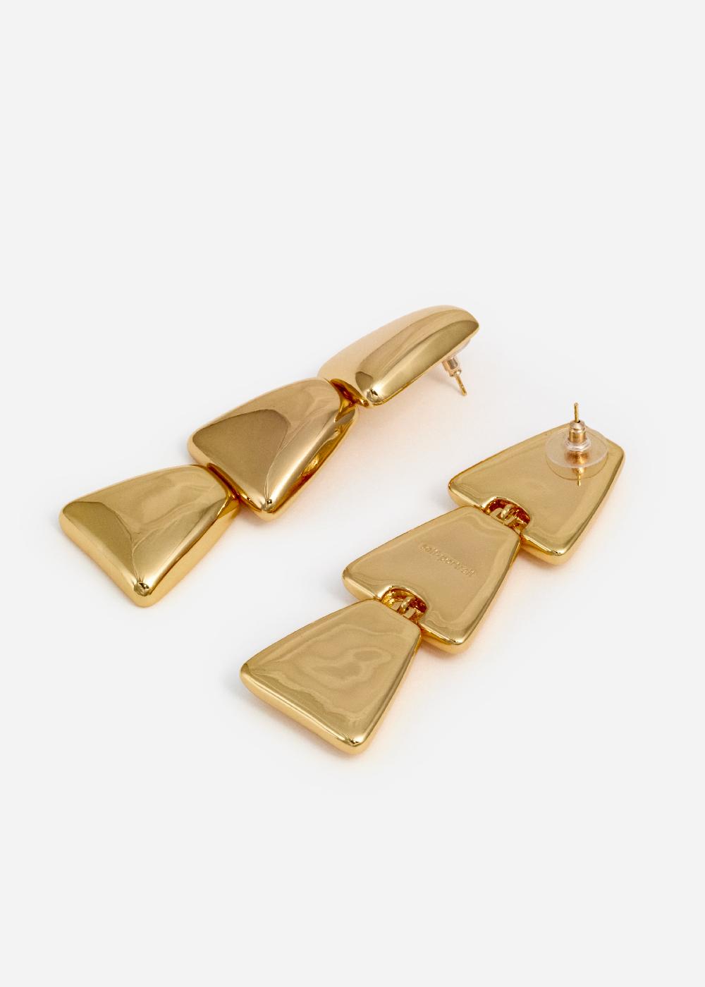 Self Portrait Gold Tiered Bell Earrings JEWELLERY