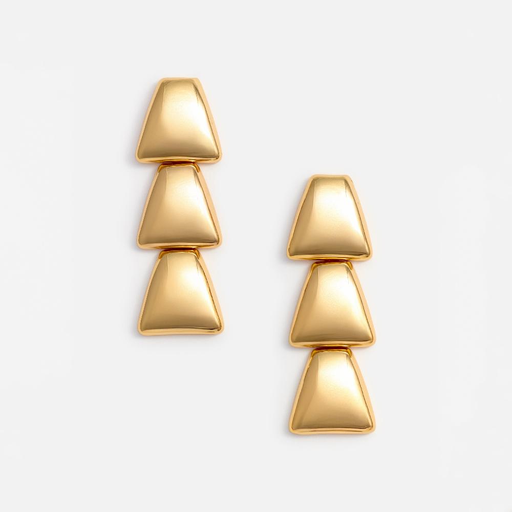 self portrait Gold Tiered Bell Earrings JEWELLERY