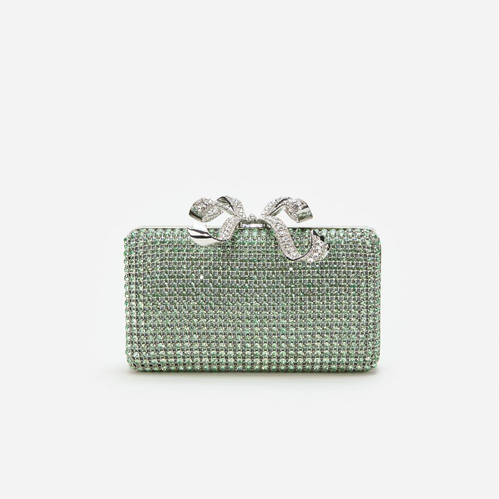 self portrait Green Chainmail Clutch Bag BAGS
