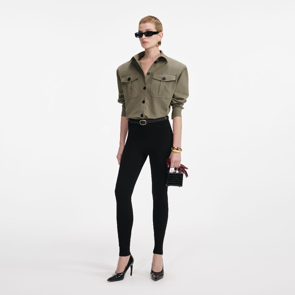 Self Portrait Green Cotton Shirt CLOTHING