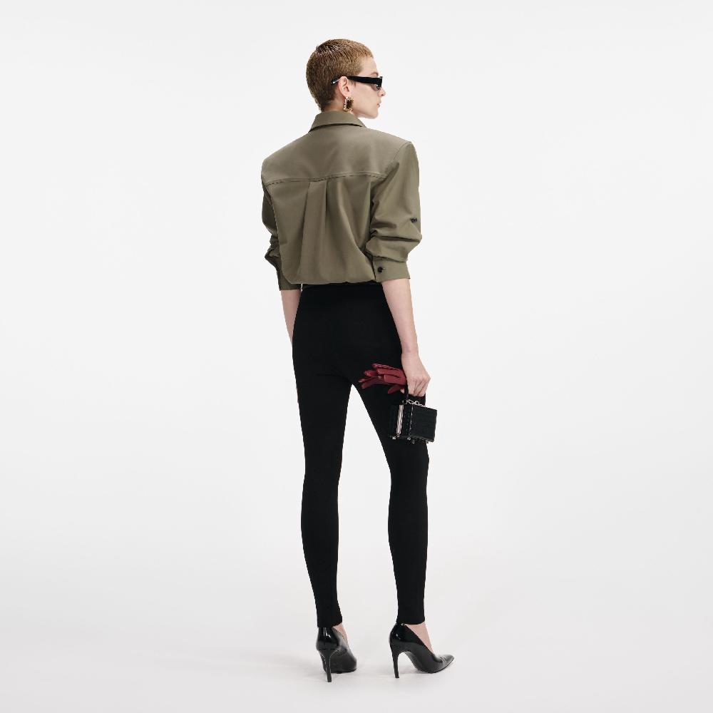 Self Portrait Green Cotton Shirt CLOTHING