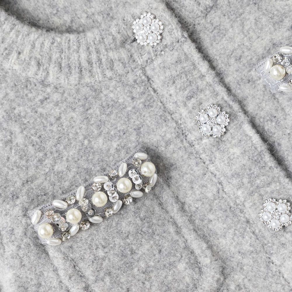 Self Portrait Grey Knit Cardigan KIDS