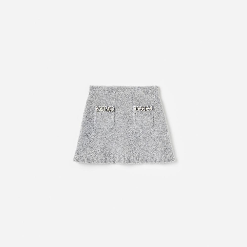 self portrait Grey Knit Skirt KIDS