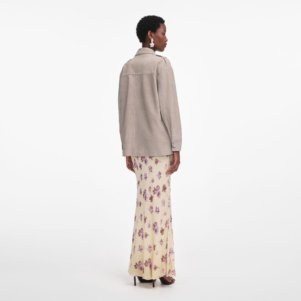 Self Portrait Grey Suede Jacket CLOTHING