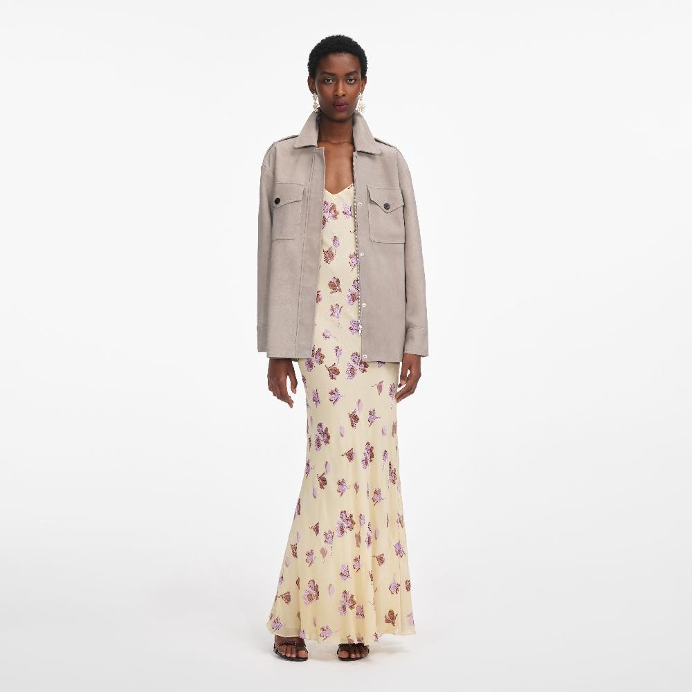 self portrait Grey Suede Jacket CLOTHING