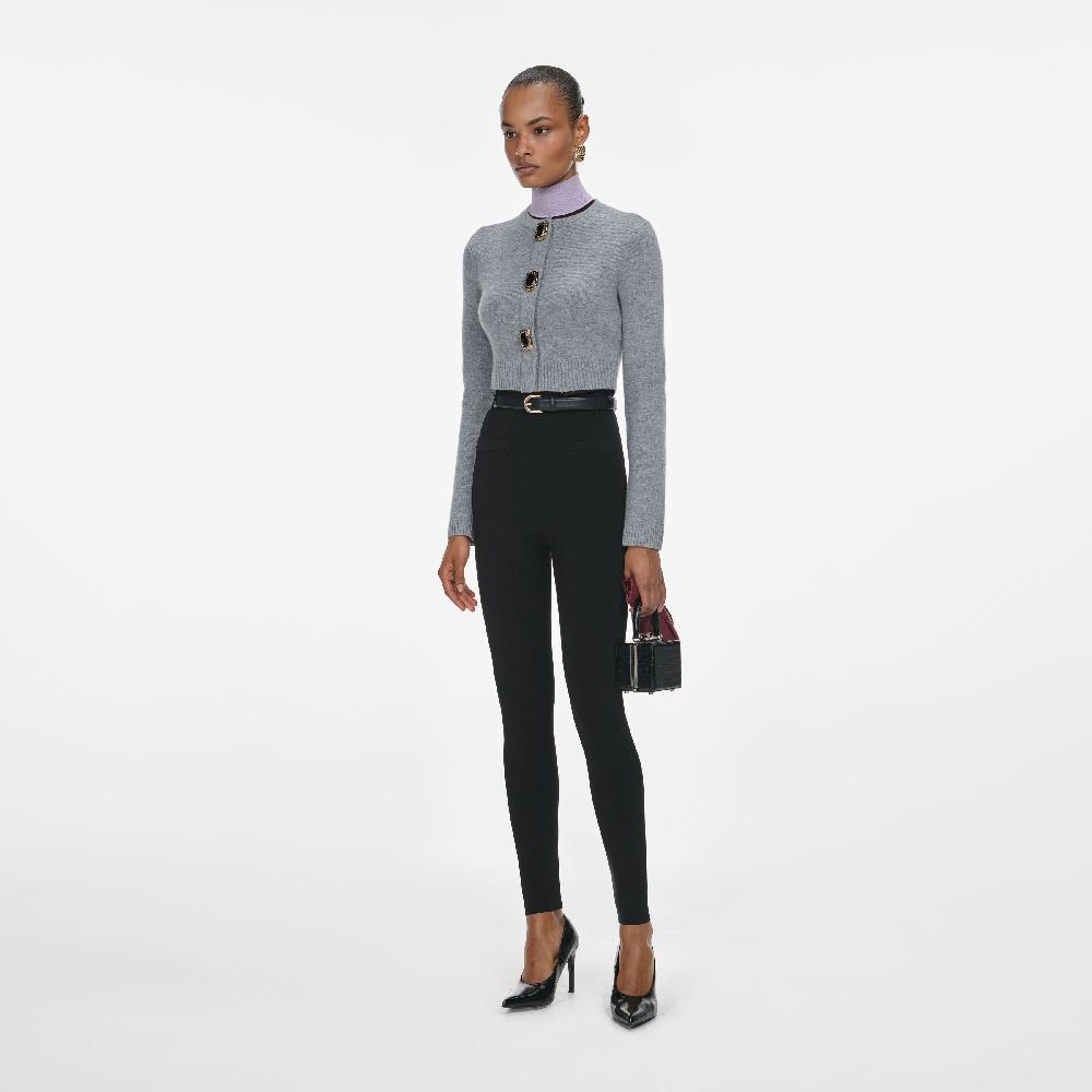 Self Portrait Grey Wool Cardigan CLOTHING