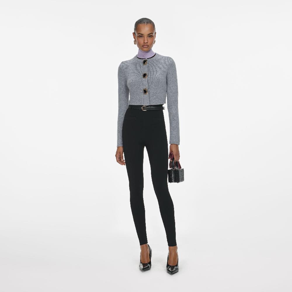 self portrait Grey Wool Cardigan CLOTHING