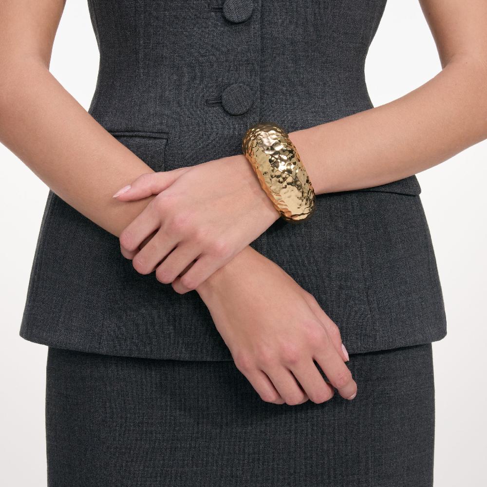 Self Portrait Hammered Gold Cuff JEWELLERY