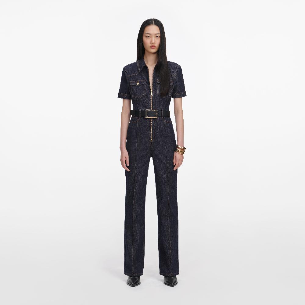 self portrait Indigo Denim Jumpsuit CLOTHING