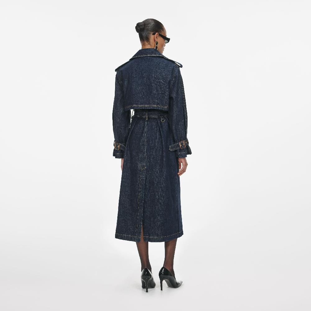 Self Portrait Indigo Denim Trench Coat CLOTHING