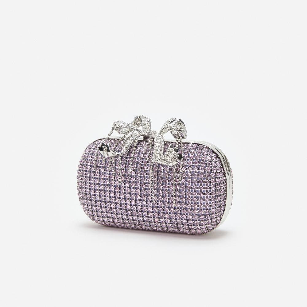 Self Portrait Lilac Chainmail Clutch Bag BAGS