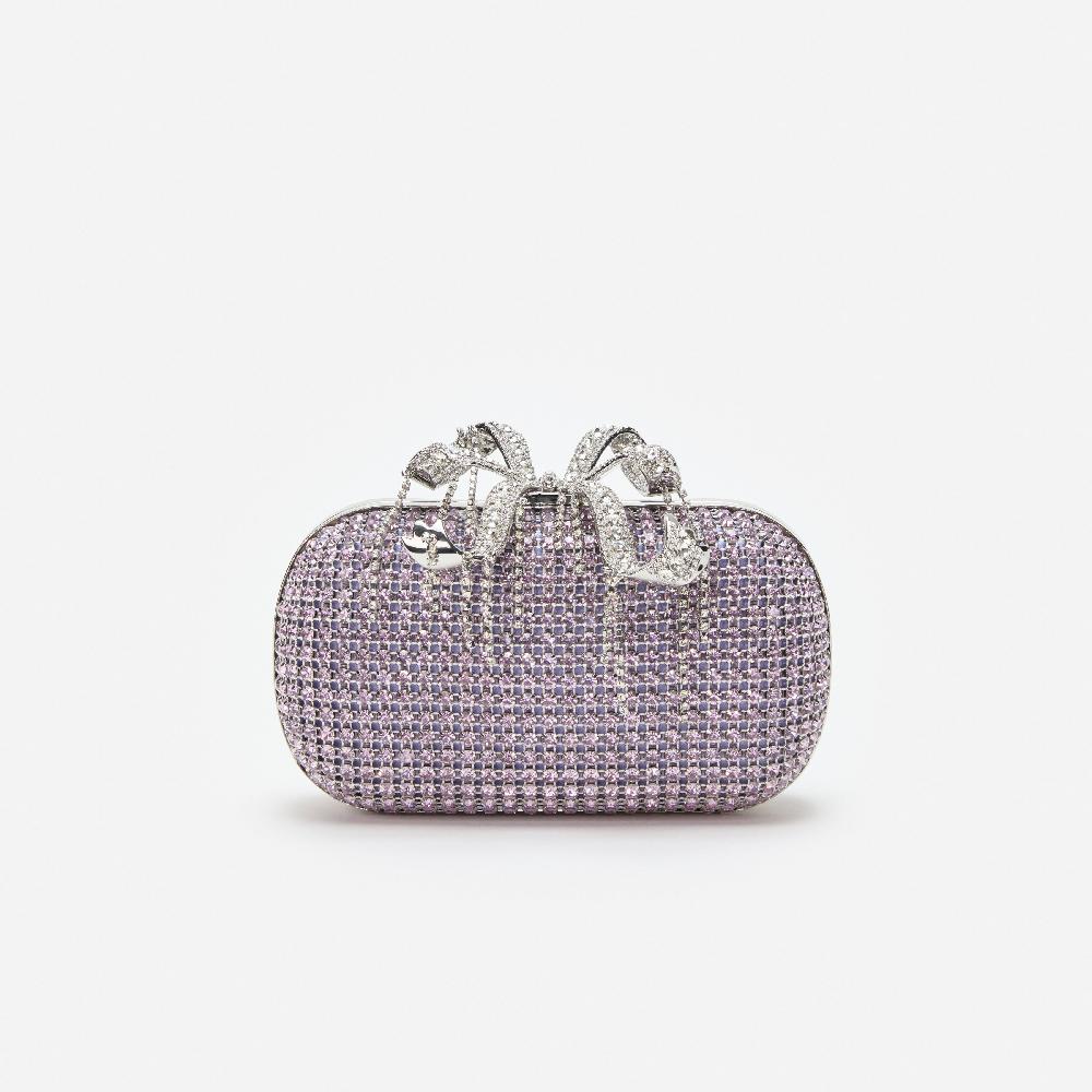 self portrait Lilac Chainmail Clutch Bag BAGS