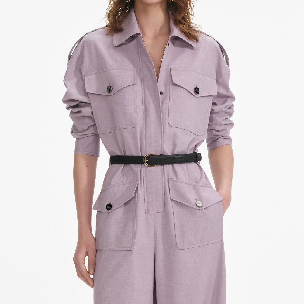 Self Portrait Lilac Twill Jumpsuit CLOTHING