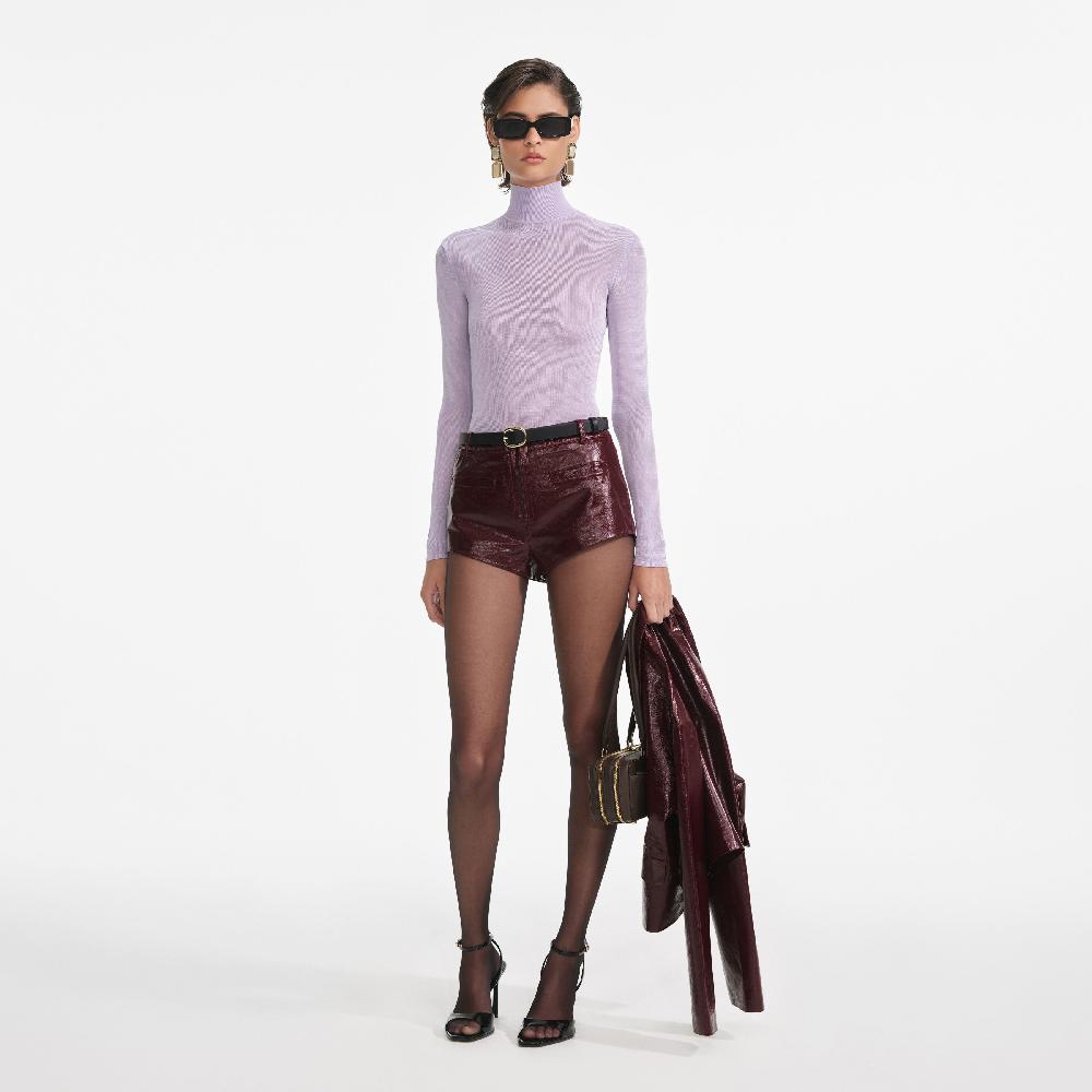 Self Portrait Lilac Viscose Knit Top CLOTHING