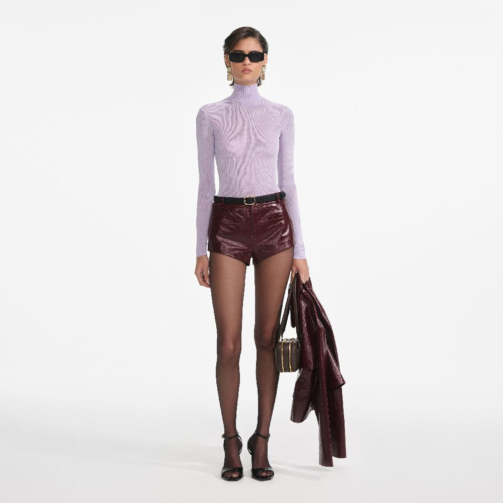 self portrait Lilac Viscose Knit Top CLOTHING