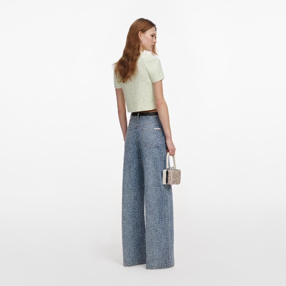 Self Portrait Lime Boucle Top CLOTHING