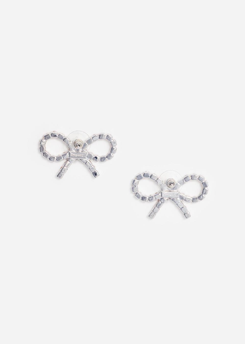 Self Portrait Mini Bow Crystal Earrings JEWELLERY