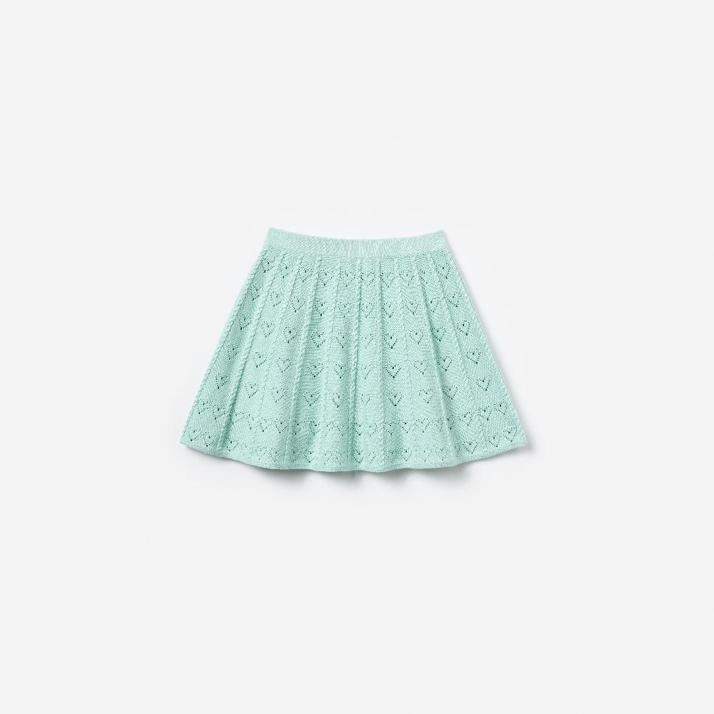 Self Portrait Mint Heart Knit Skirt KIDS
