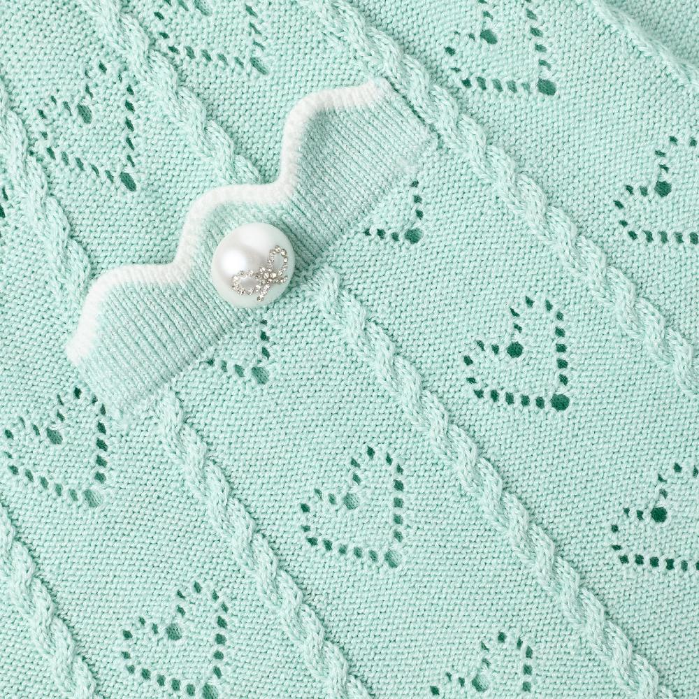 Self Portrait Mint Heart Knit Skirt KIDS