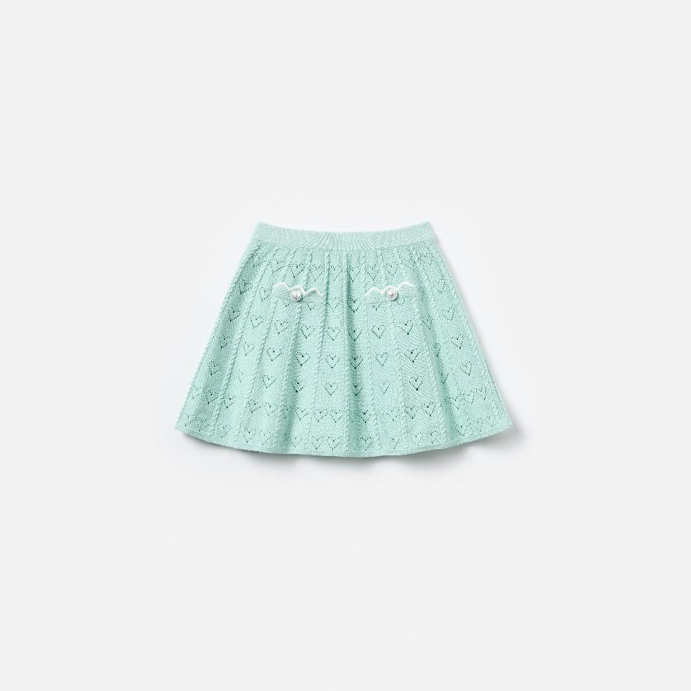 self portrait Mint Heart Knit Skirt KIDS