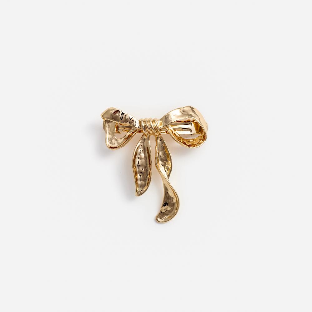 self portrait Mottled Gold Bow Hairclip JEWELLERY