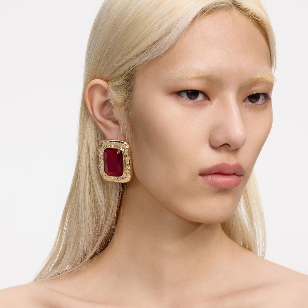 Self Portrait Mottled Gold Red Earrings JEWELLERY