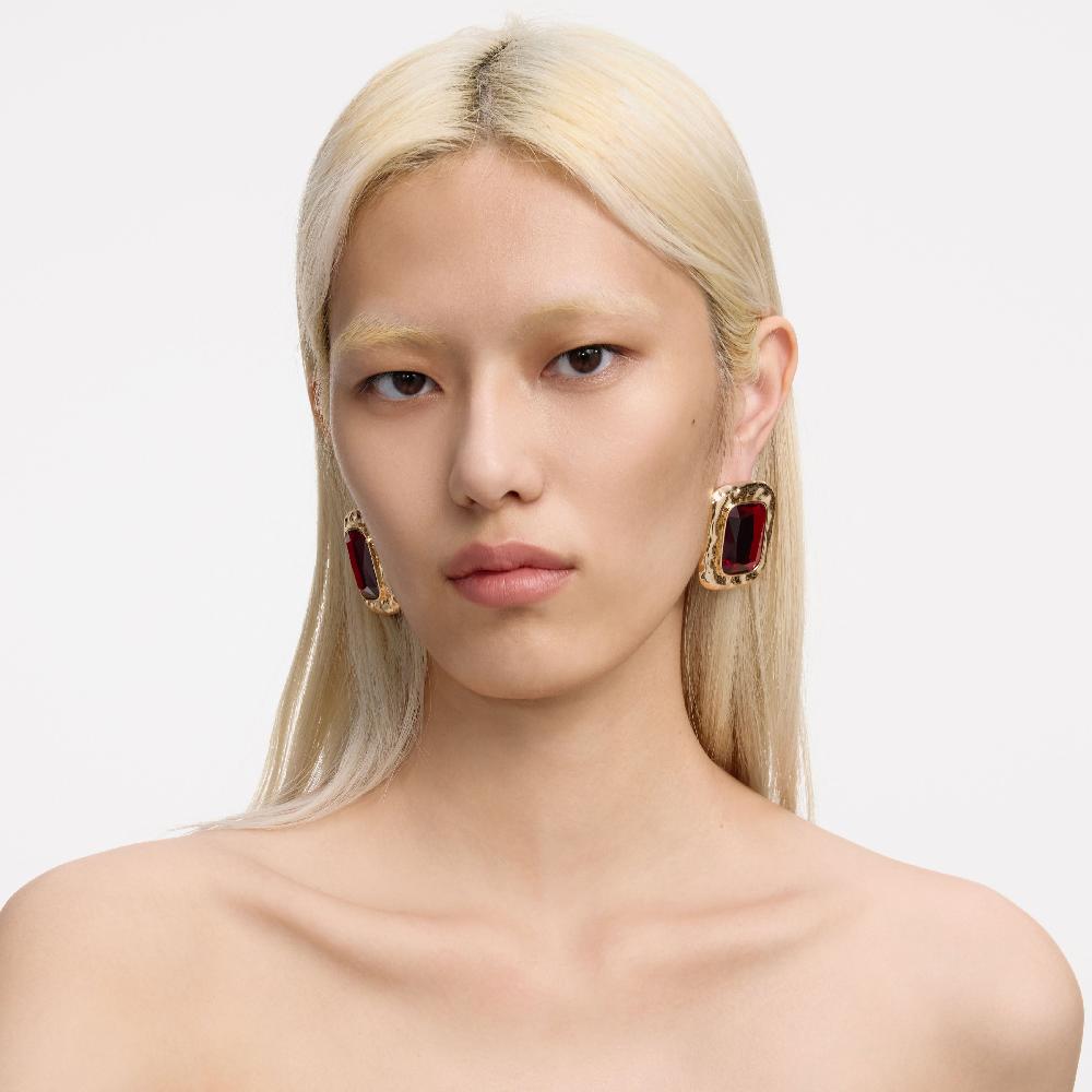 Self Portrait Mottled Gold Red Earrings JEWELLERY