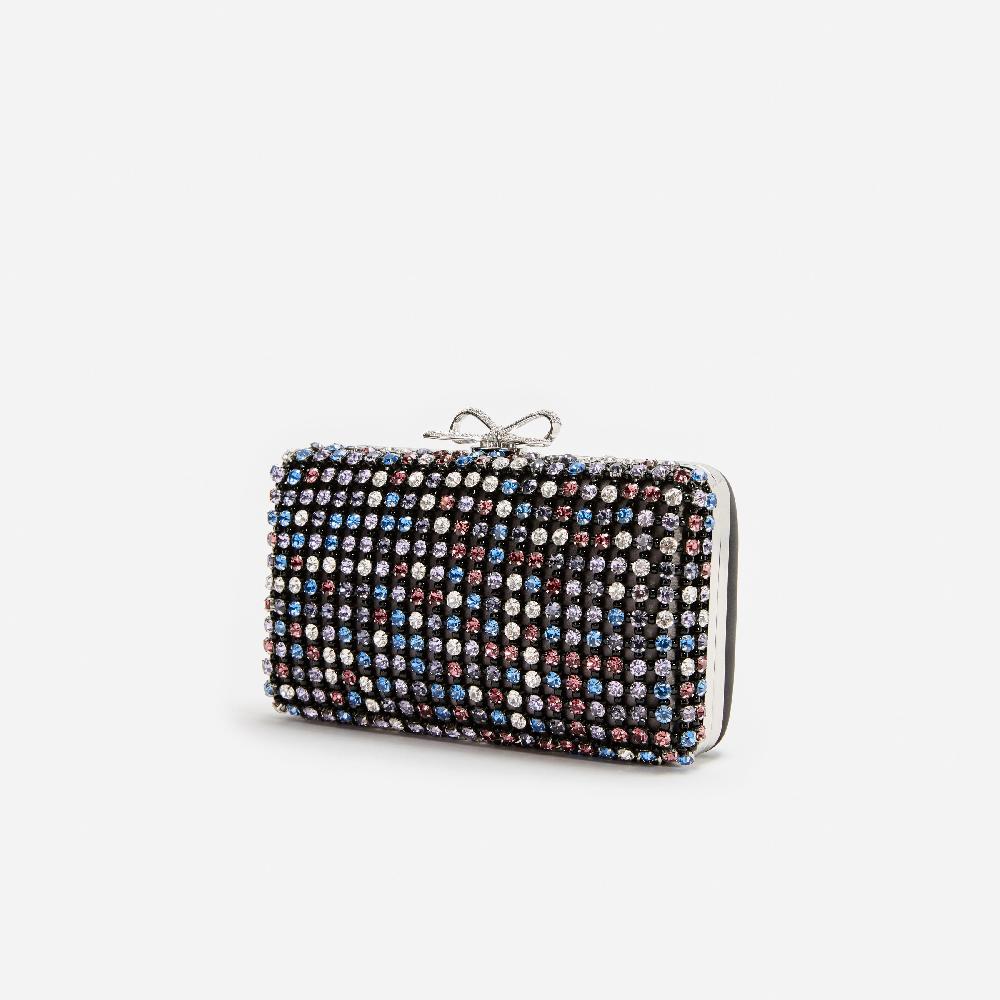 Self Portrait Multi Crystal Chainmail Clutch BAGS
