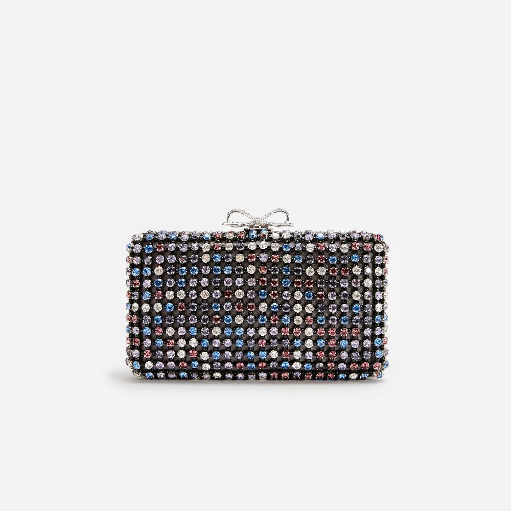 self portrait Multi Crystal Chainmail Clutch BAGS