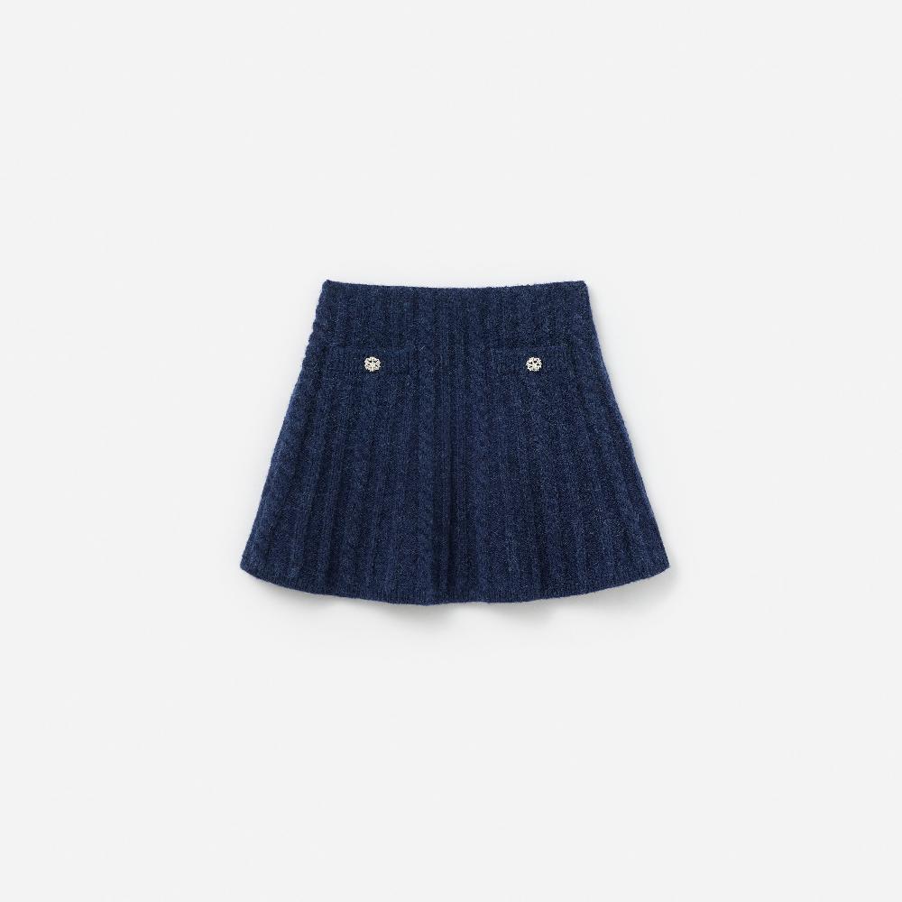 self portrait Navy Alpaca Knit Skirt KIDS